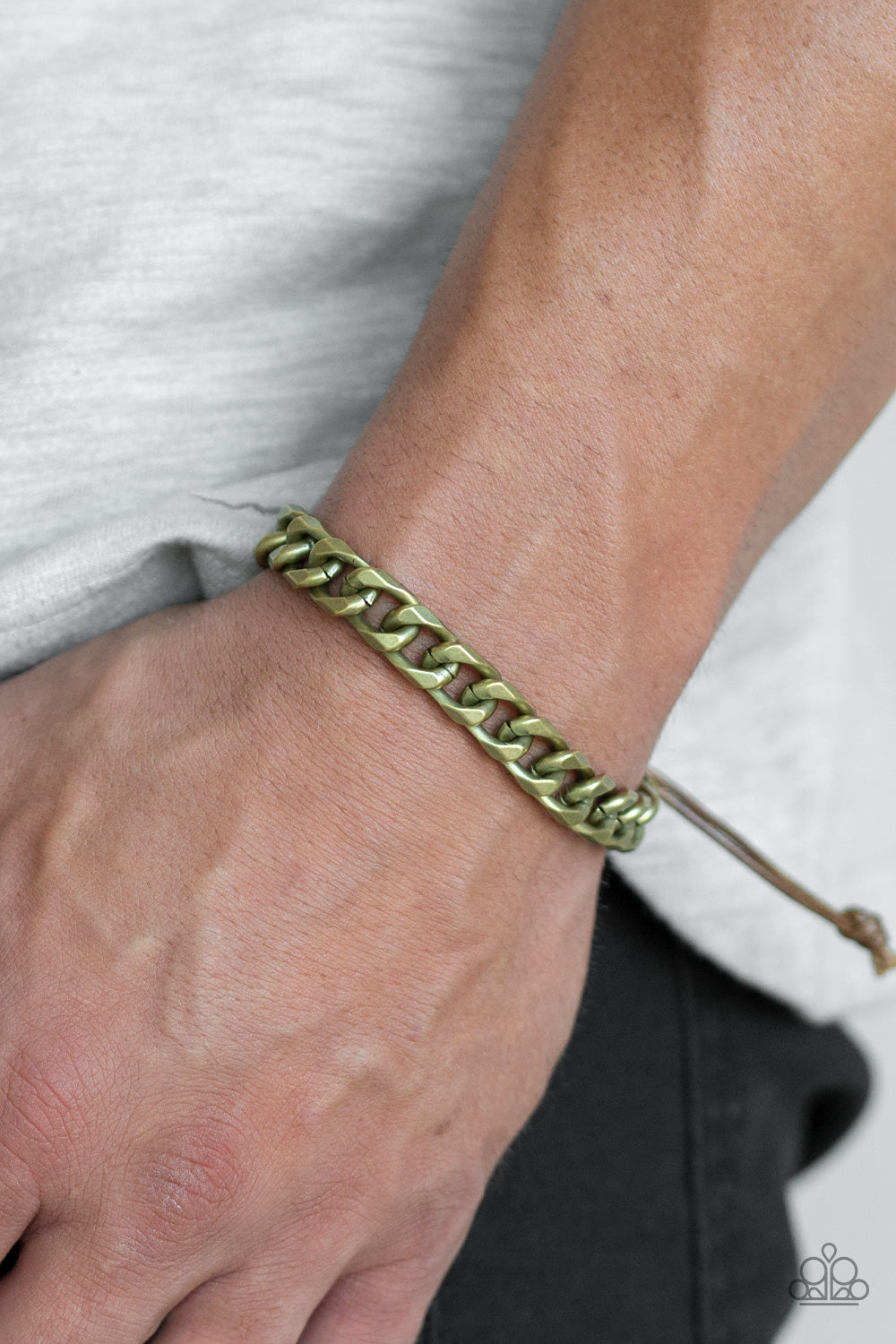 Paparazzi ♥ Rulebreaker - Brass ♥  Mens Bracelet