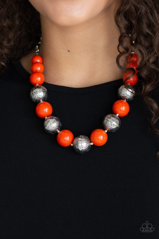 Paparazzi ♥ Floral Fusion - Orange ♥ Necklace