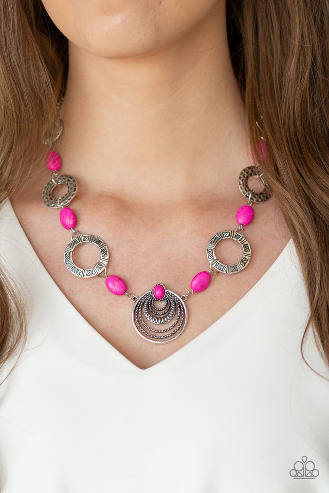 Paparazzi ♥ Zen Trend - Pink ♥ Necklace