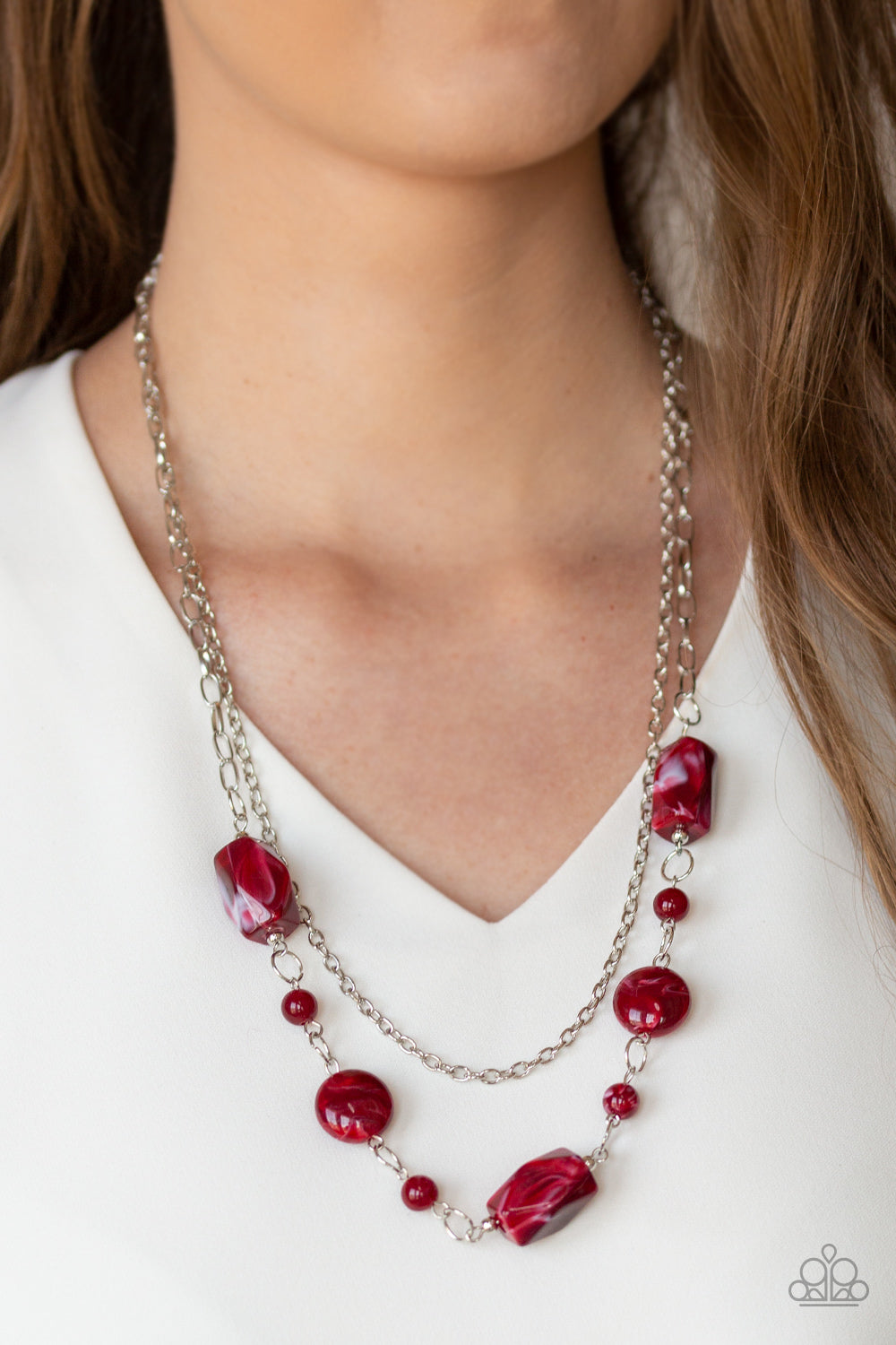 Paparazzi ♥ Colorfully Cosmopolitan - Red ♥  Necklace