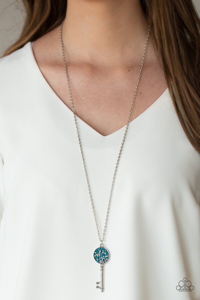 Paparazzi ♥ Key Keepsake - Blue ♥ Necklace