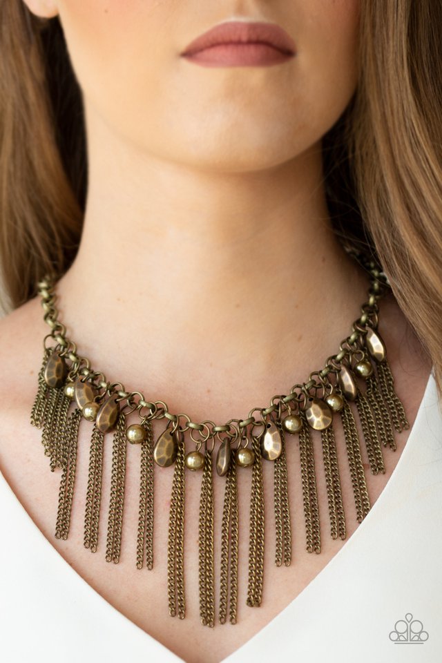 Paparazzi ♥ Industrial Intensity - Brass ♥ Necklace