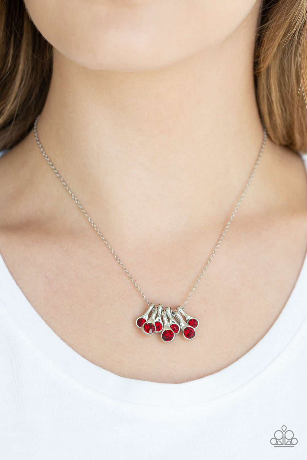 Paparazzi ♥ Slide Into Shimmer - Red ♥  Necklace