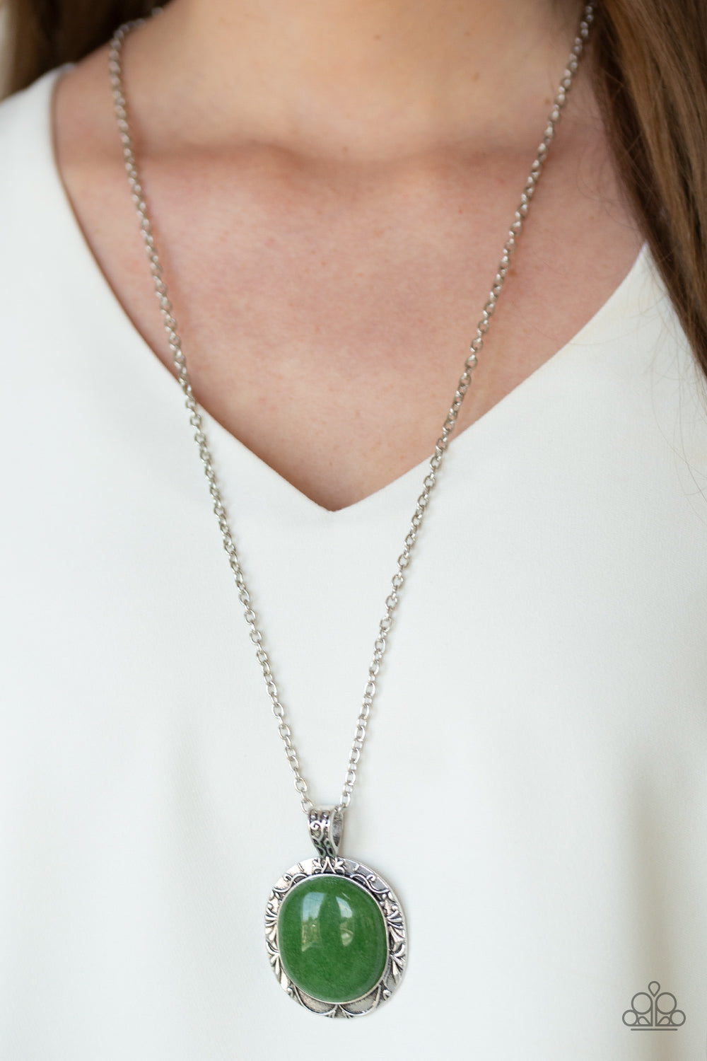 Paparazzi ♥ Stone Aura - Green ♥  Necklace