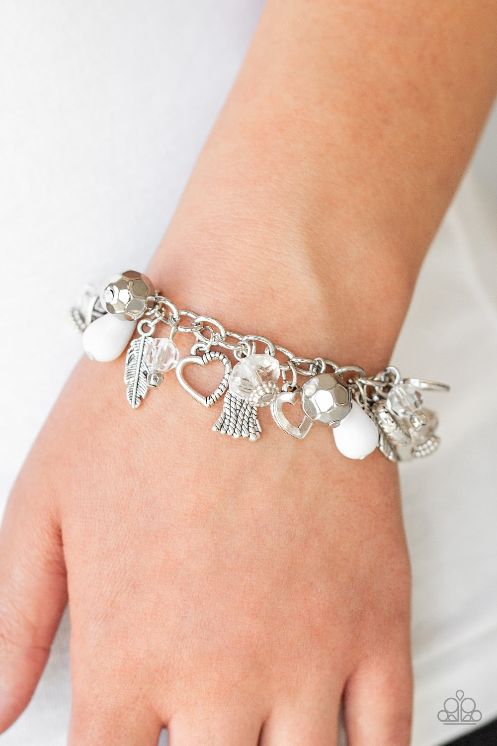 Paparazzi ♥ Charmingly Romantic - White ♥  Bracelet