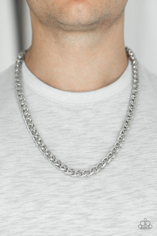 Paparazzi ♥ Big Talker - Silver ♥ Mens Necklace