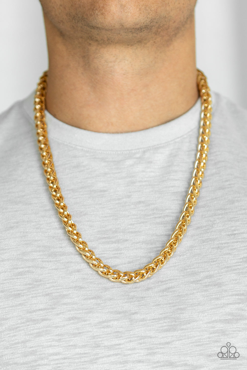 Paparazzi ♥ Big Talker - Gold ♥  Mens Necklace