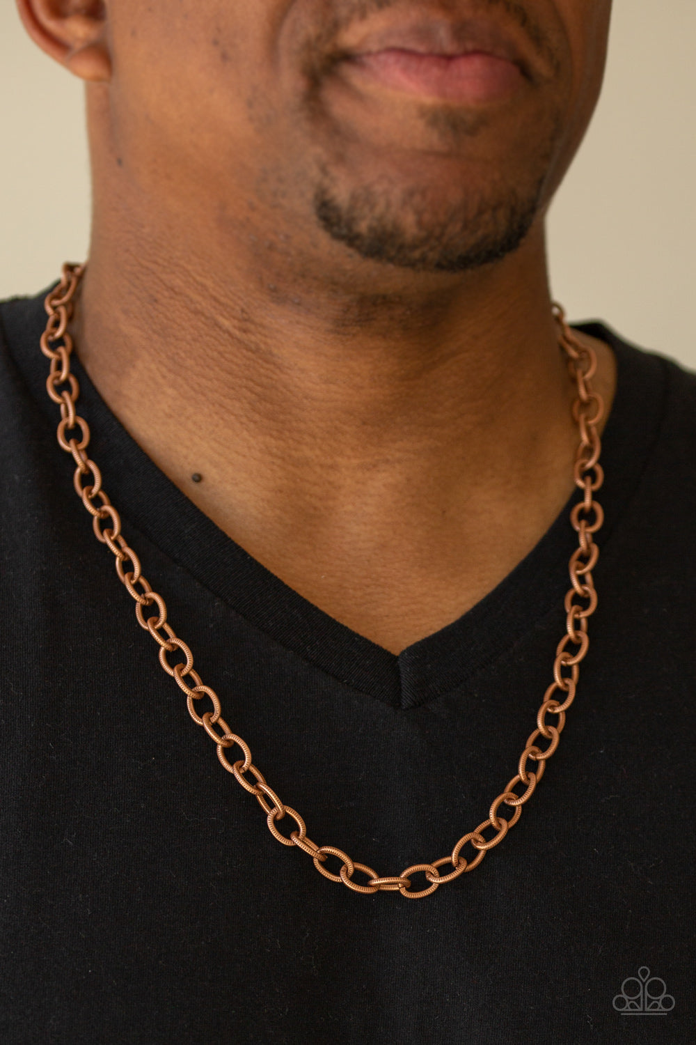 Paparazzi ♥ Courtside Seats - Copper ♥  Mens Necklace
