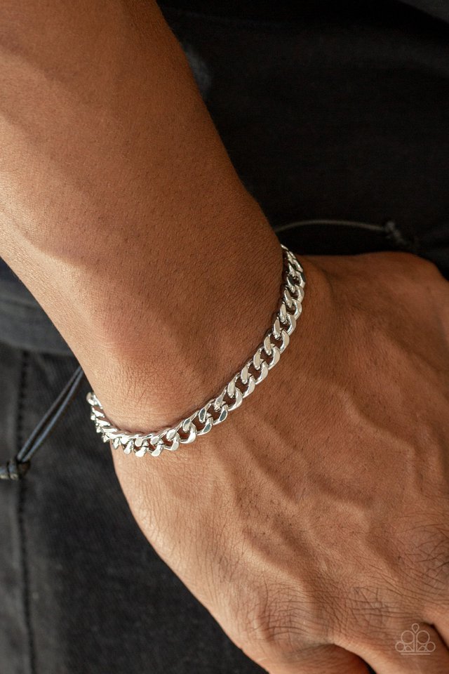 Paparazzi ♥ Hurrah - Silver ♥ Mens Bracelet