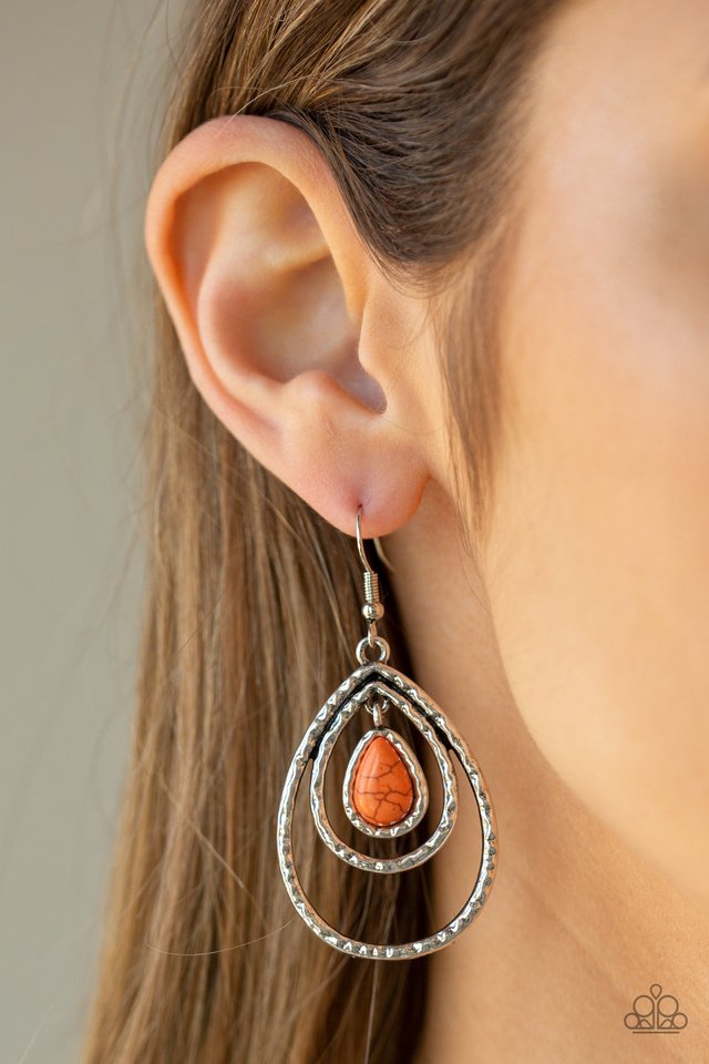 Paparazzi ♥ Desert Tempest - Orange ♥ Earrings