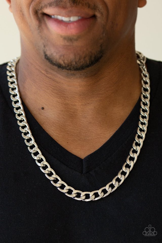 Paparazzi ♥ The Underdog - Silver ♥ Mens Necklace
