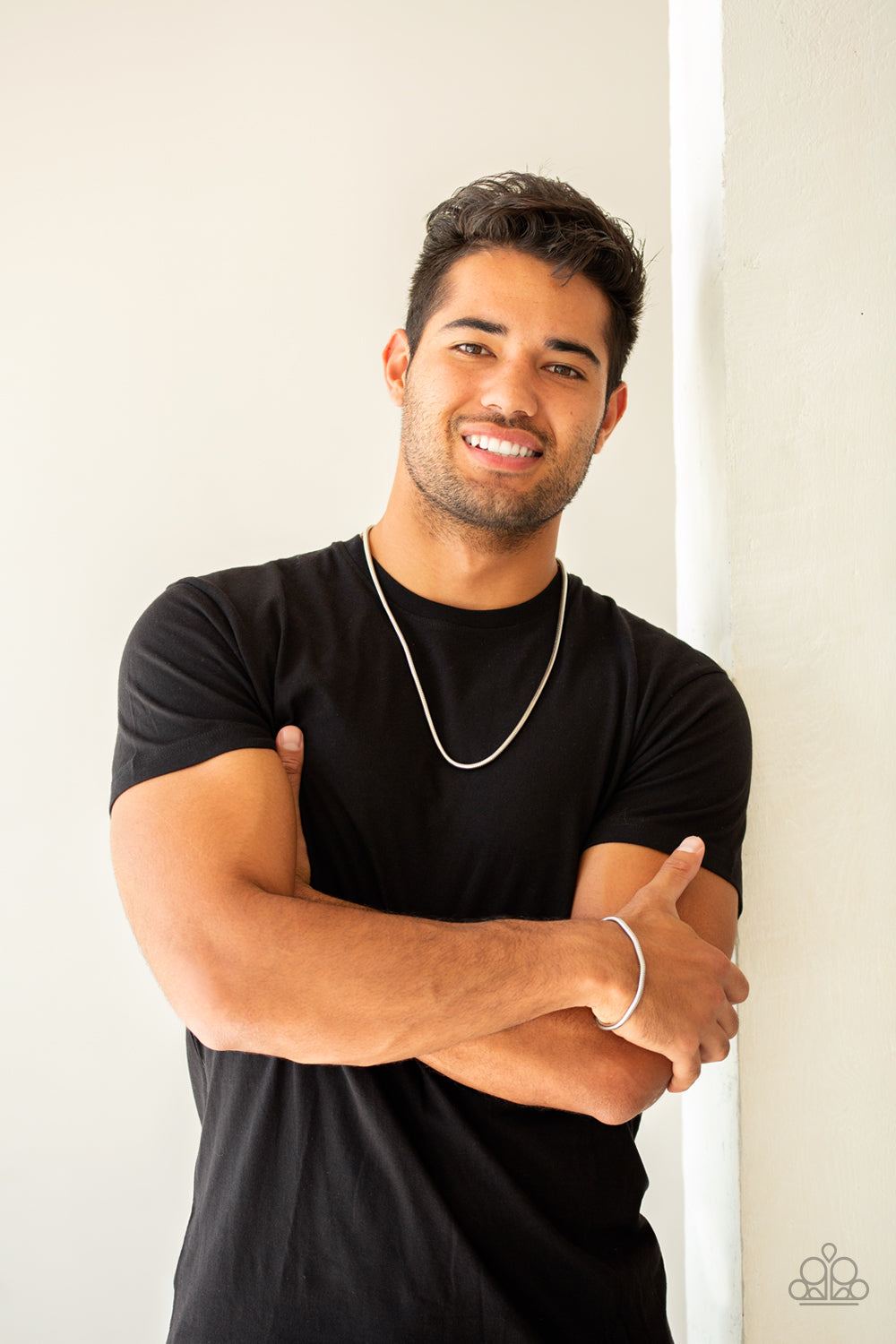 Paparazzi ♥ Victory Lap - Silver ♥  Mens Necklace