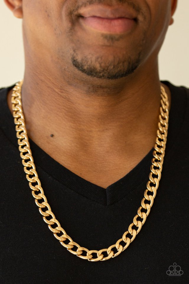 Paparazzi ♥ The Underdog - Gold ♥ Mens Necklace