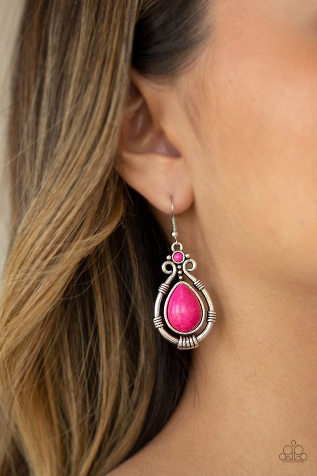 Paparazzi ♥ Canyon Scene - Pink ♥ Earrings