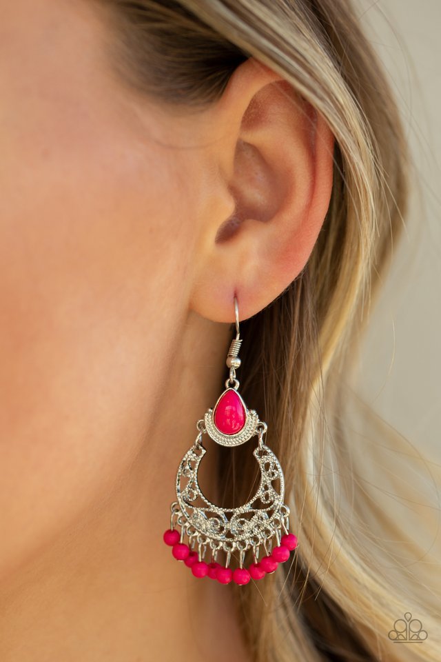 Paparazzi ♥ Colorful Colada - Pink ♥ Earrings