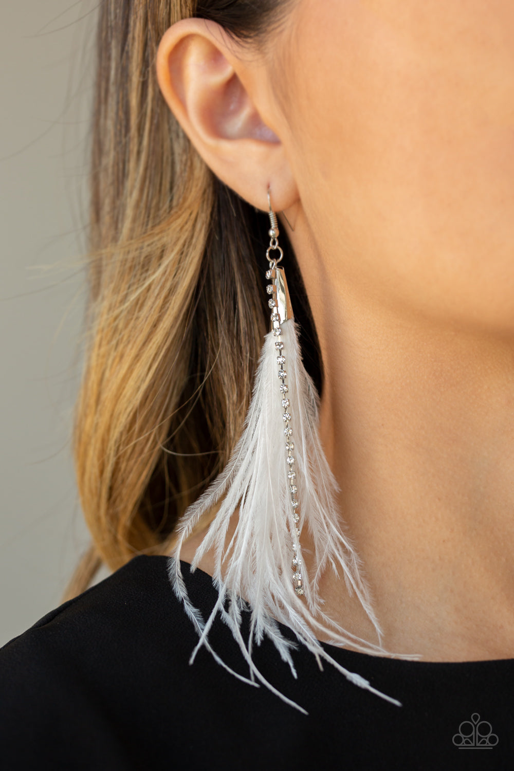 Paparazzi ♥ Showstopping Showgirl - White ♥  Earrings