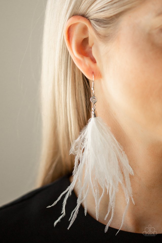 Paparazzi ♥ Showgirl Showcase - White ♥ Earrings