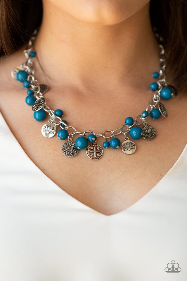 Paparazzi ♥ Guru Garden - Blue ♥ Necklace
