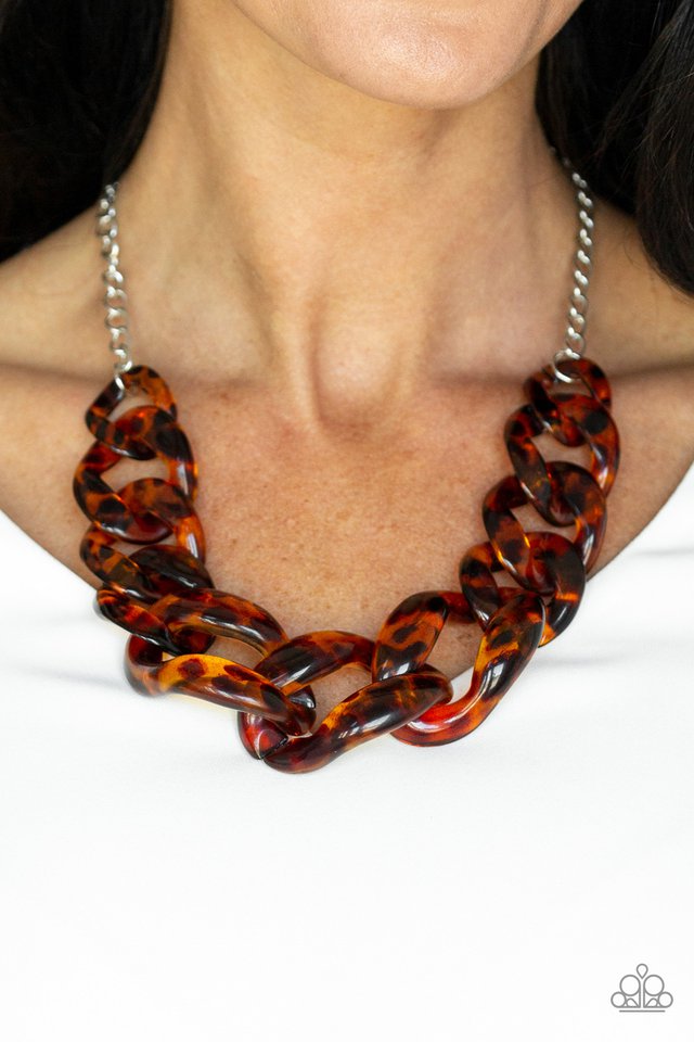 Paparazzi ♥ Red-HAUTE Mama - Brown ♥ Necklace