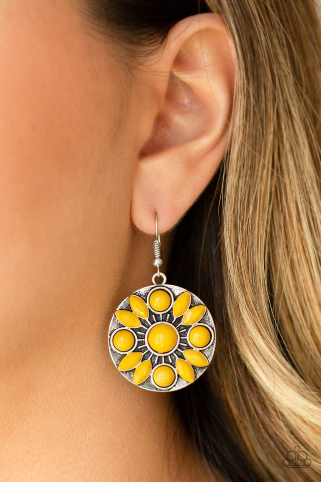 Paparazzi ♥ Petal Paradise - Yellow ♥ Earrings