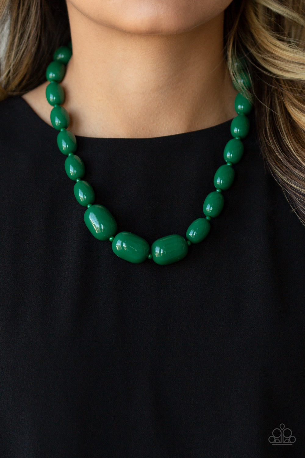 Paparazzi ♥ Poppin Popularity - Green ♥  Necklace