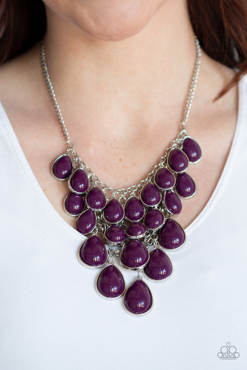 Paparazzi ♥ Shop Til You TEARDROP - Purple ♥  Necklace