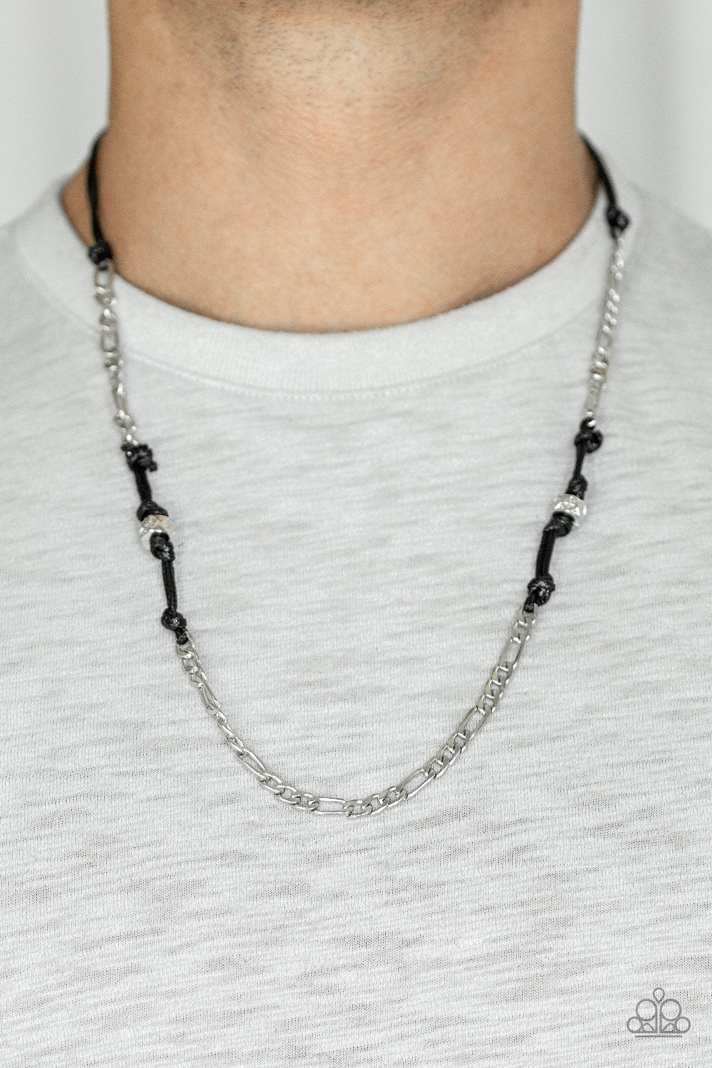Paparazzi ♥ Rural Renegade - Black ♥  Mens Necklace