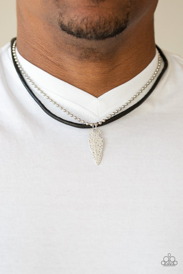 Paparazzi ♥ Arrowhead Anvil - Silver ♥ Mens Necklace