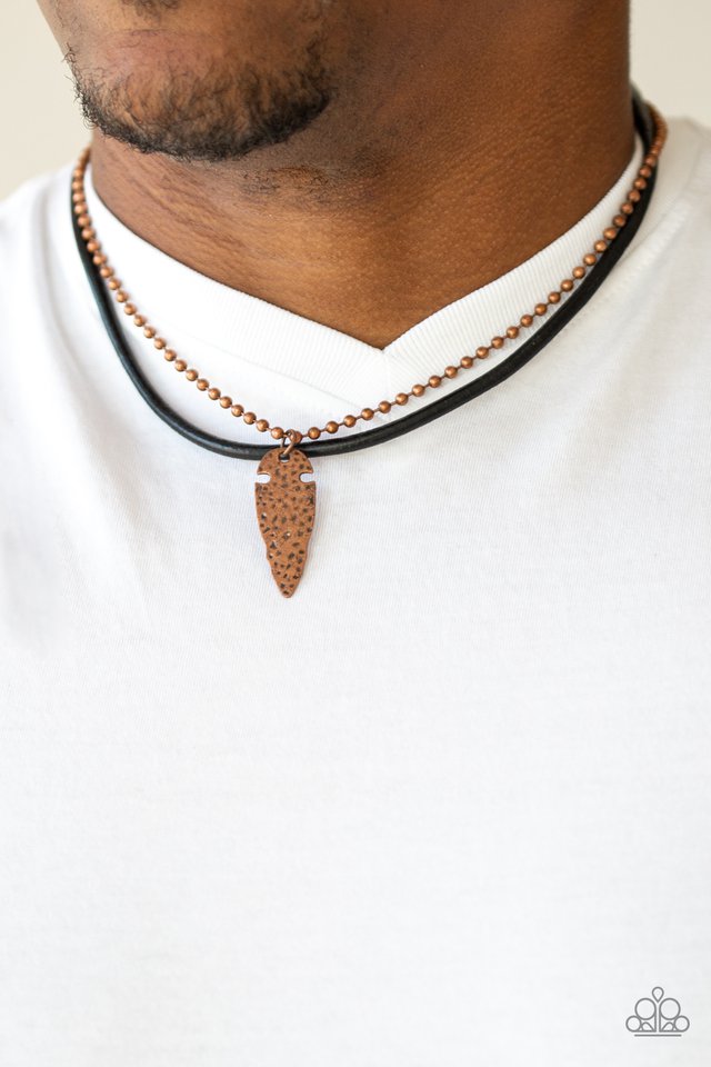 Paparazzi ♥ Arrowhead Anvil - Copper ♥ Mens Necklace