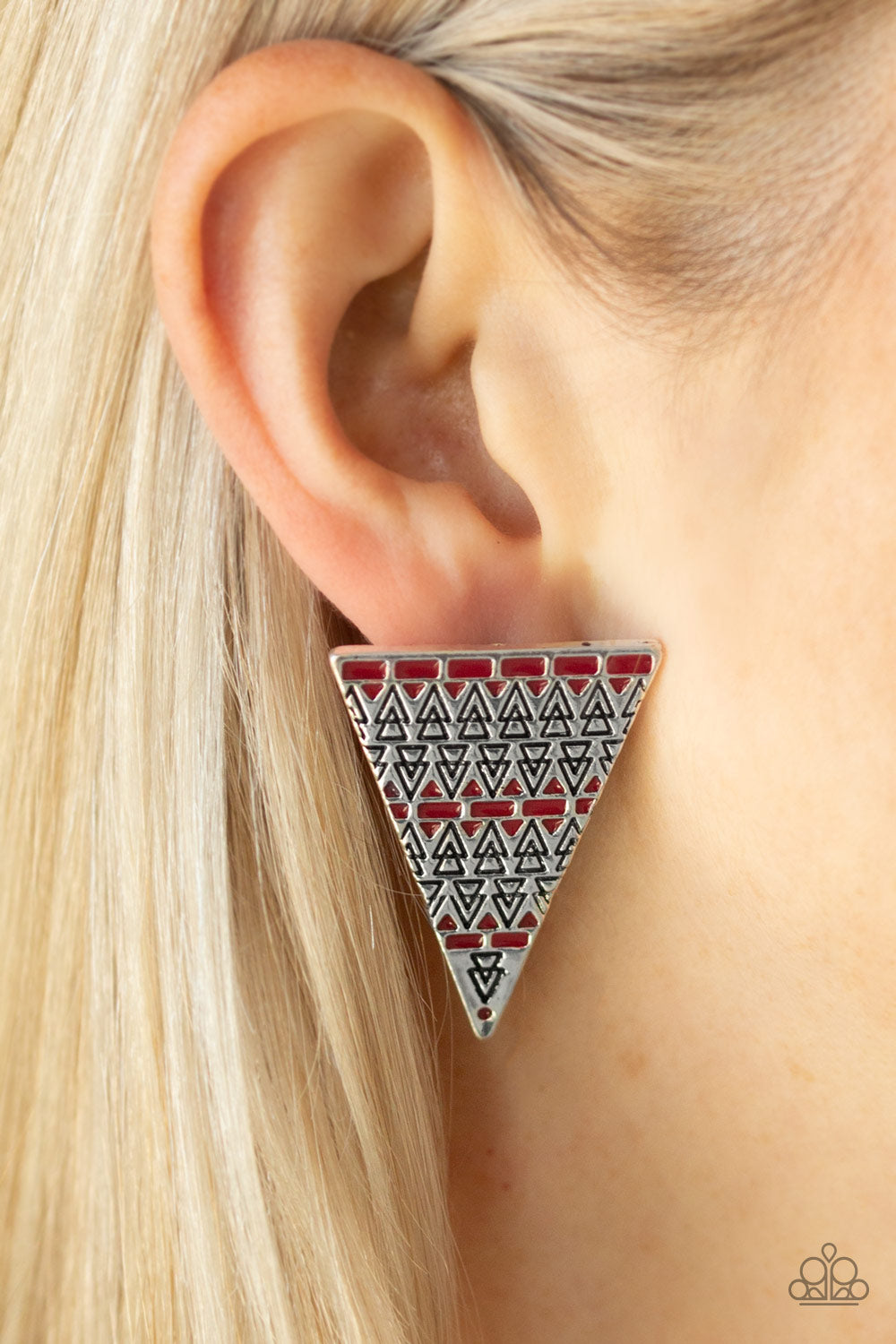 Paparazzi ♥ Terra Tricolor - Red ♥  Post Earrings