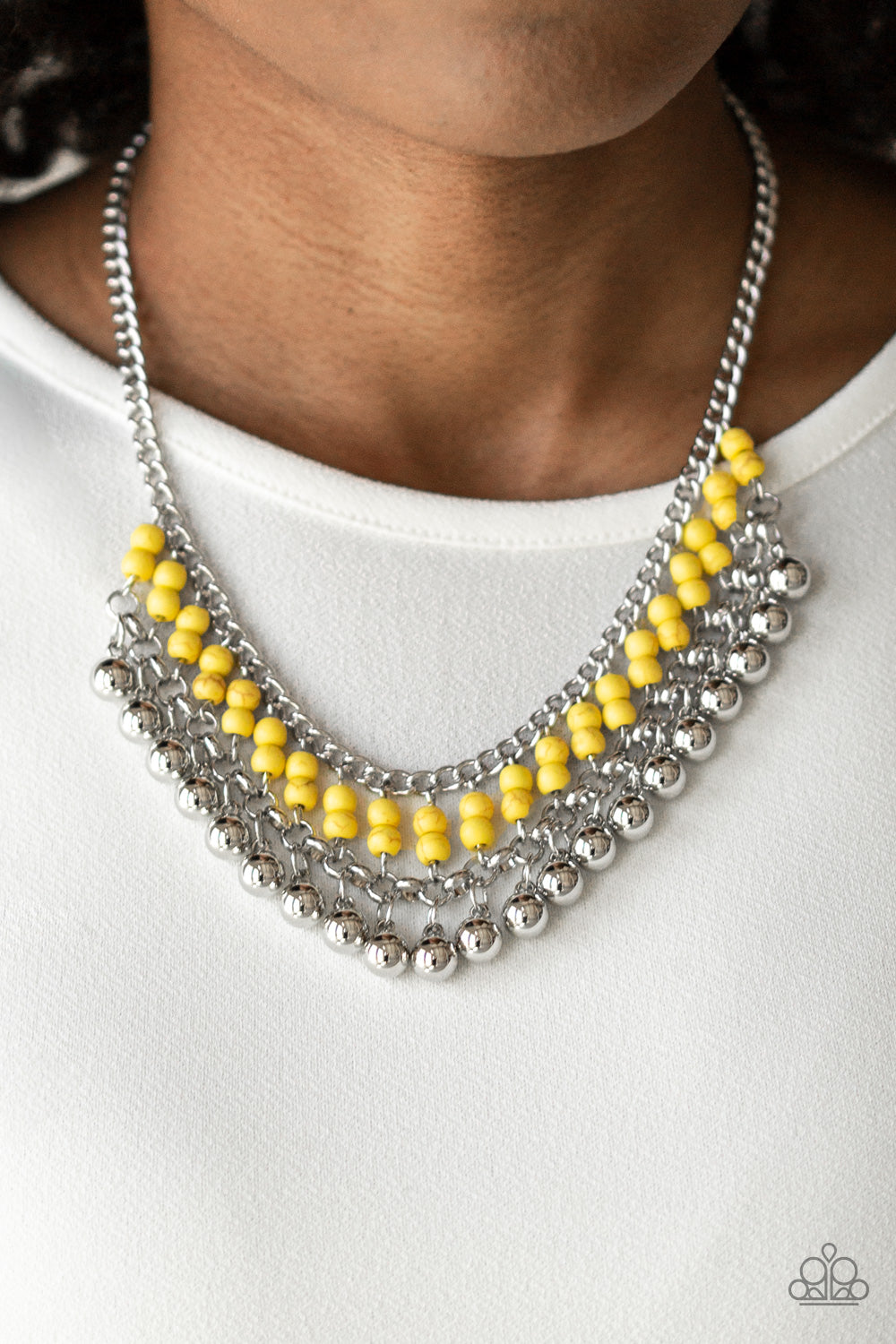 Paparazzi ♥ Beaded Bliss - Yellow ♥  Necklace