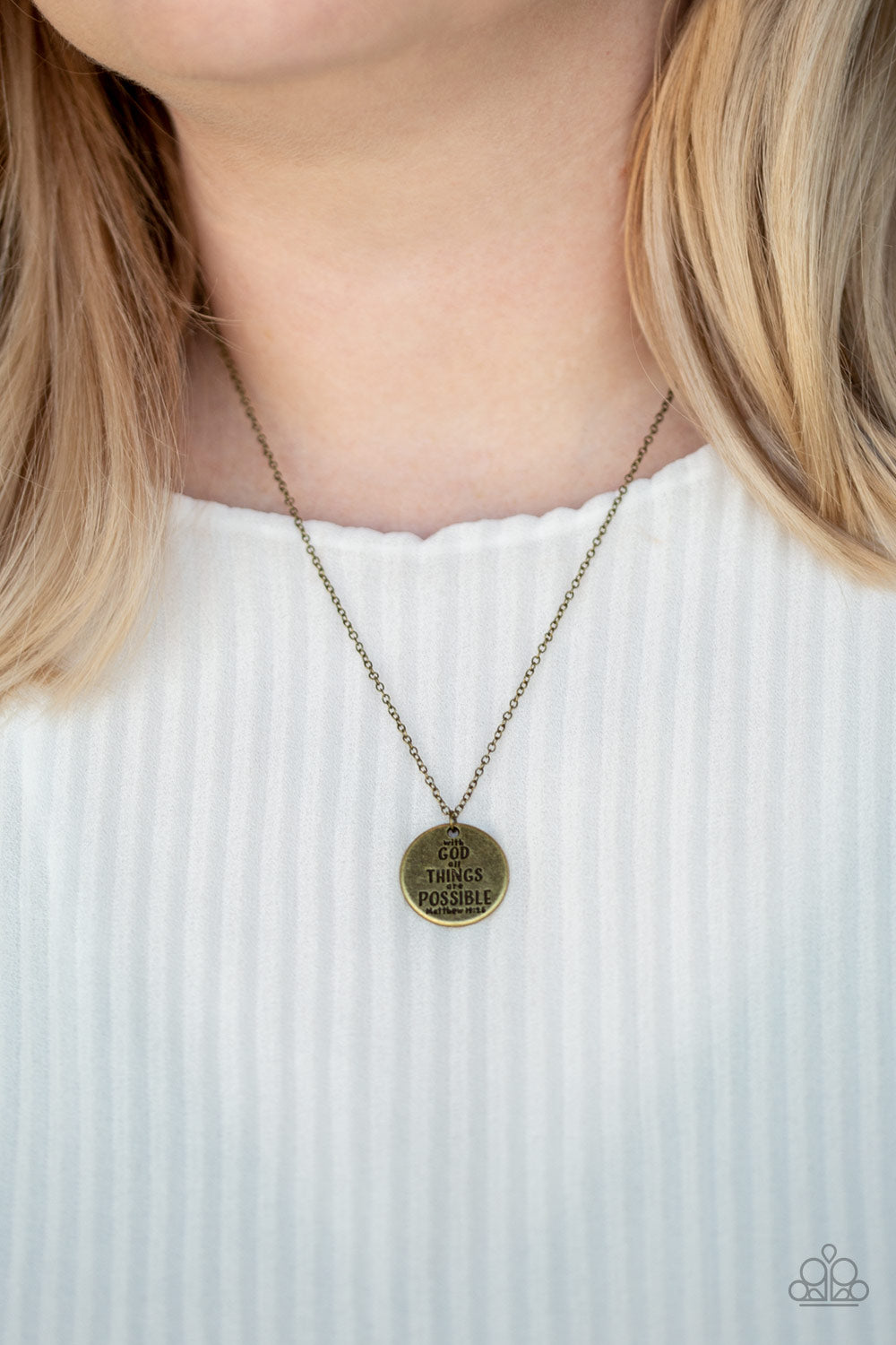 Paparazzi ♥ All Things Are Possible - Brass ♥  Necklace