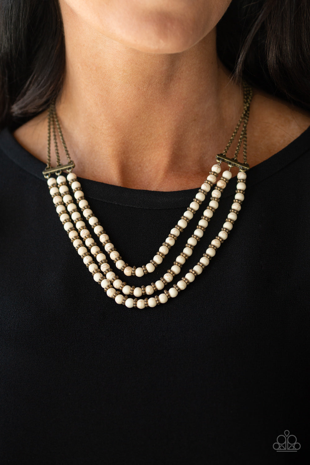 Paparazzi ♥ Terra Trails - White ♥  Necklace