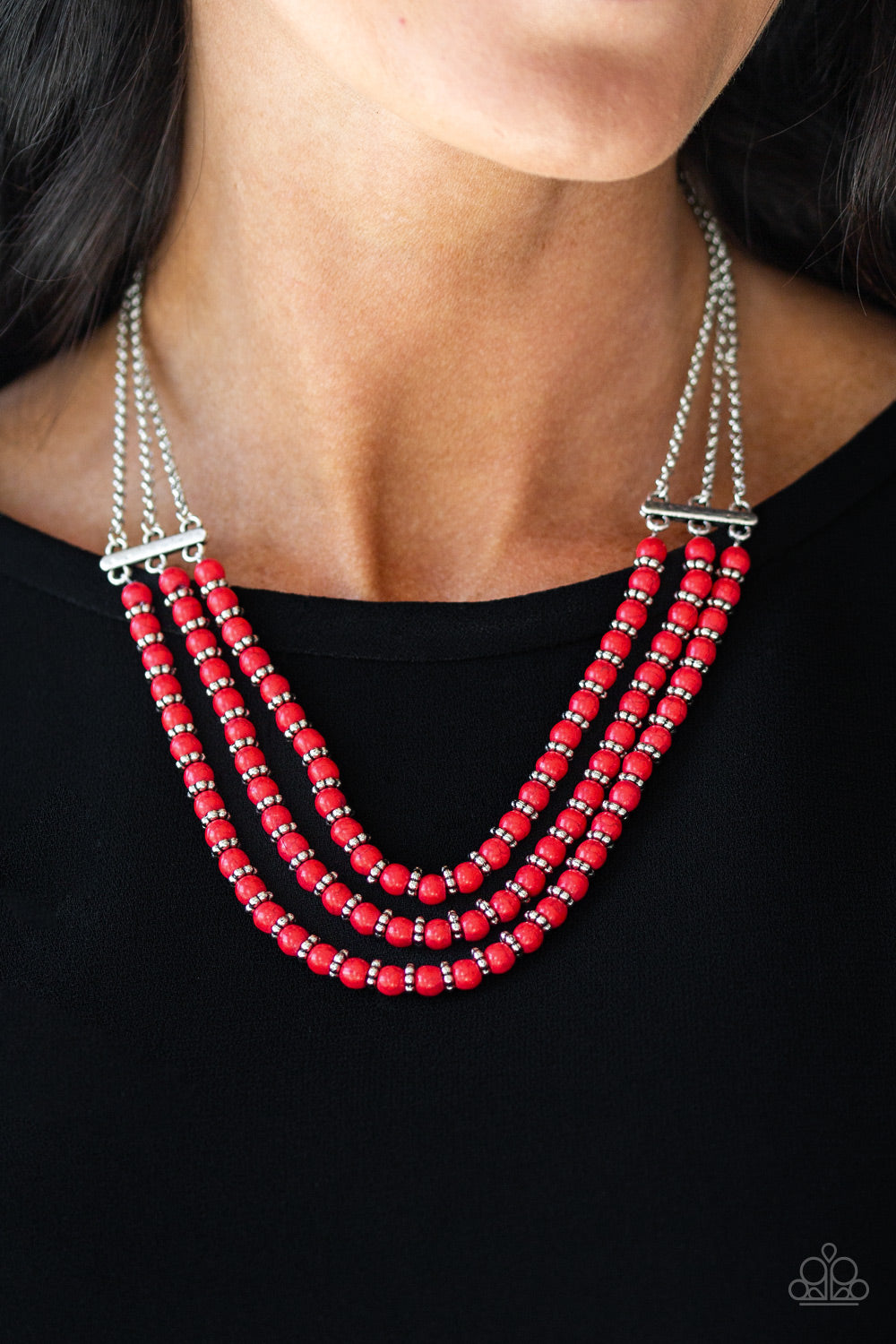 Paparazzi ♥ Terra Trails - Red ♥  Necklace