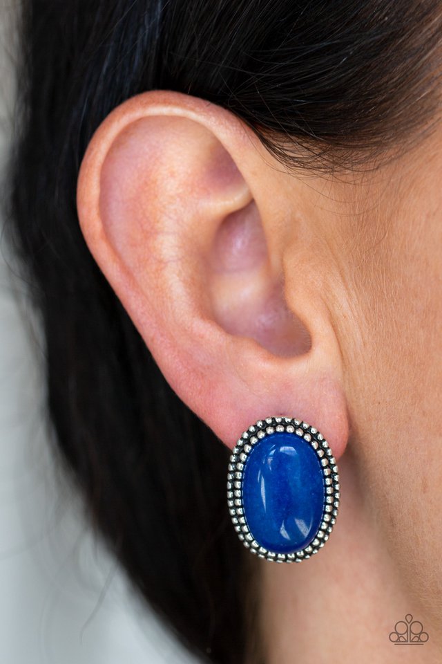 Paparazzi ♥ Shiny Sediment - Blue ♥ Post Earrings