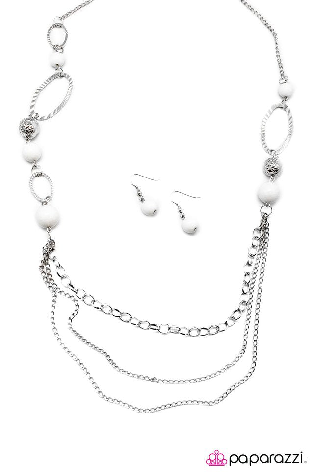 Paparazzi ♥ Somewhere Along the Line - White ♥ Necklace