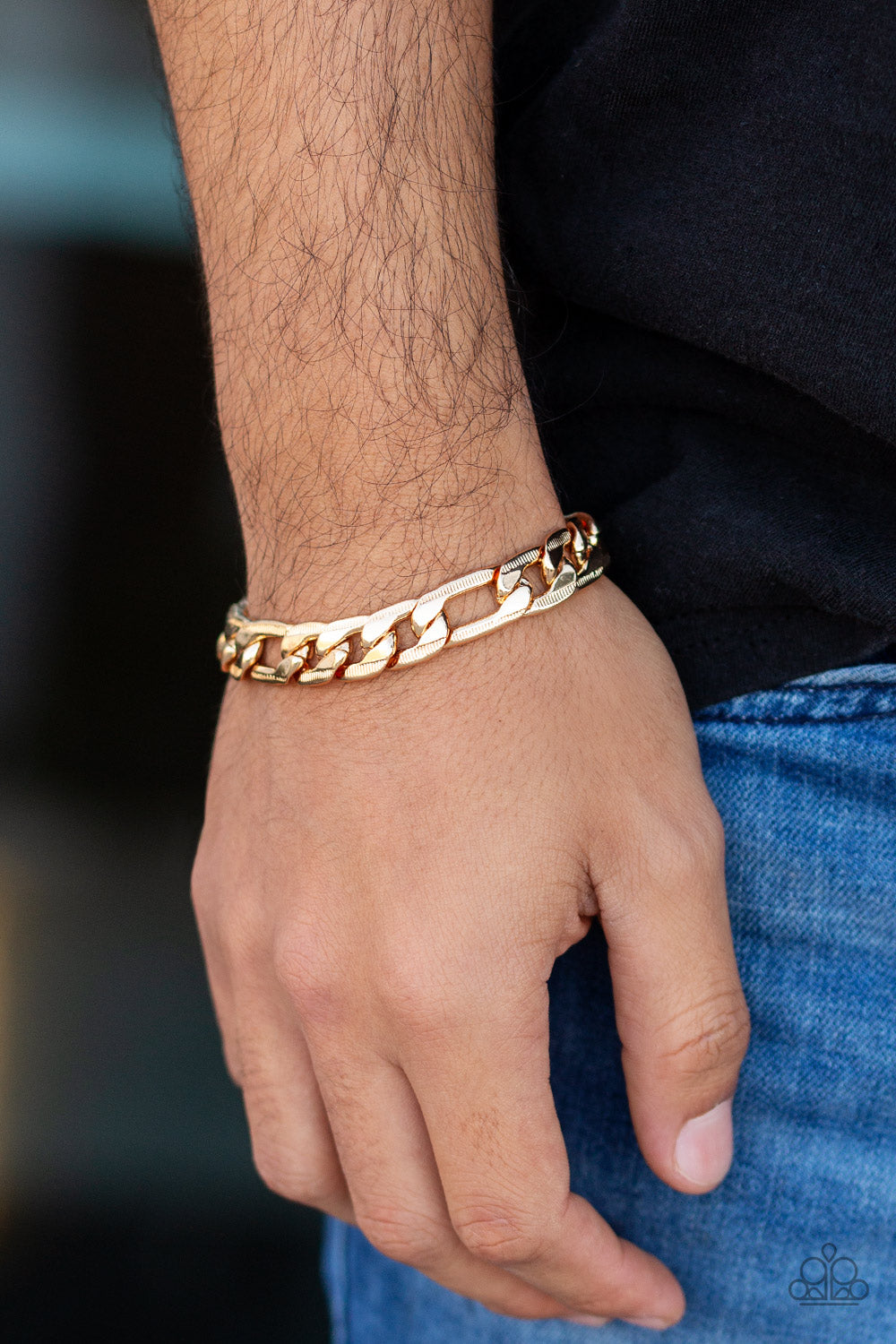 Paparazzi ♥ Home Team - Gold ♥  Mens Bracelet
