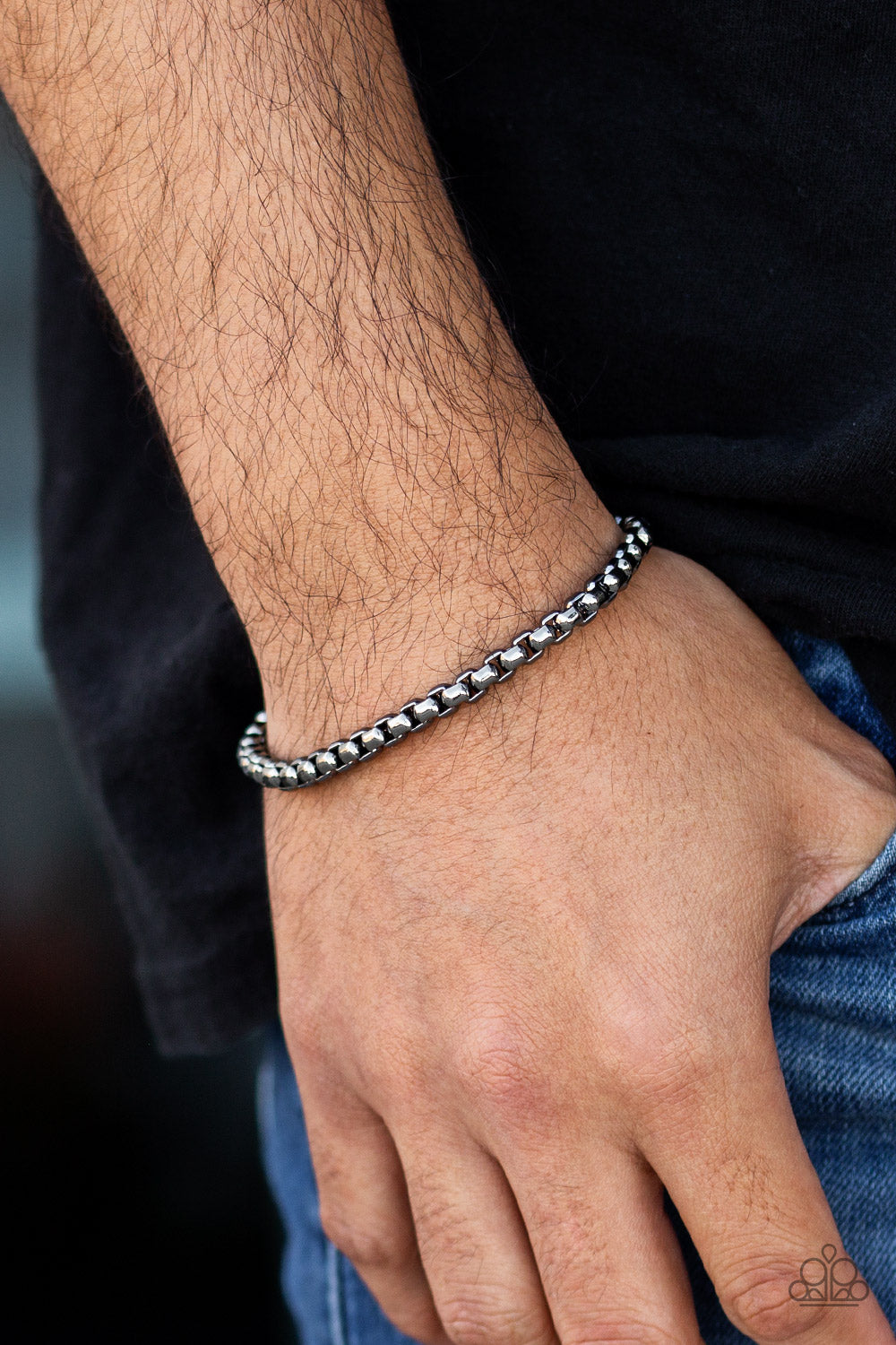Paparazzi ♥ Metro Marathon - Black ♥  Mens Bracelet