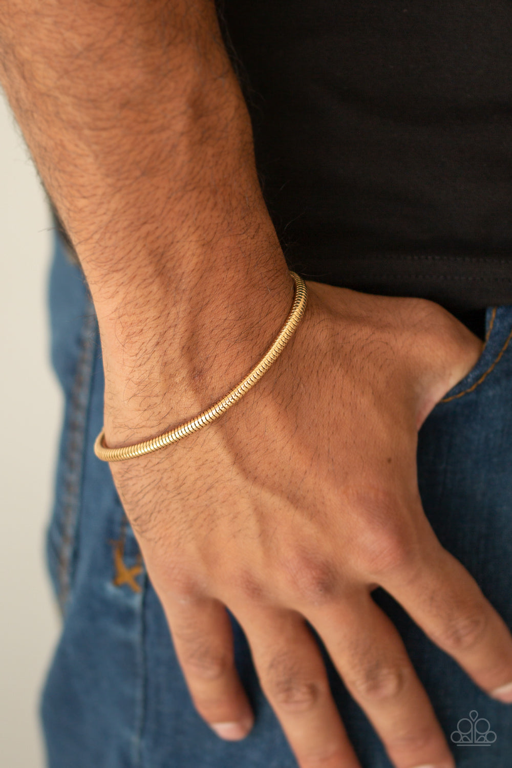 Paparazzi ♥ Winning - Gold ♥  Mens Bracelet