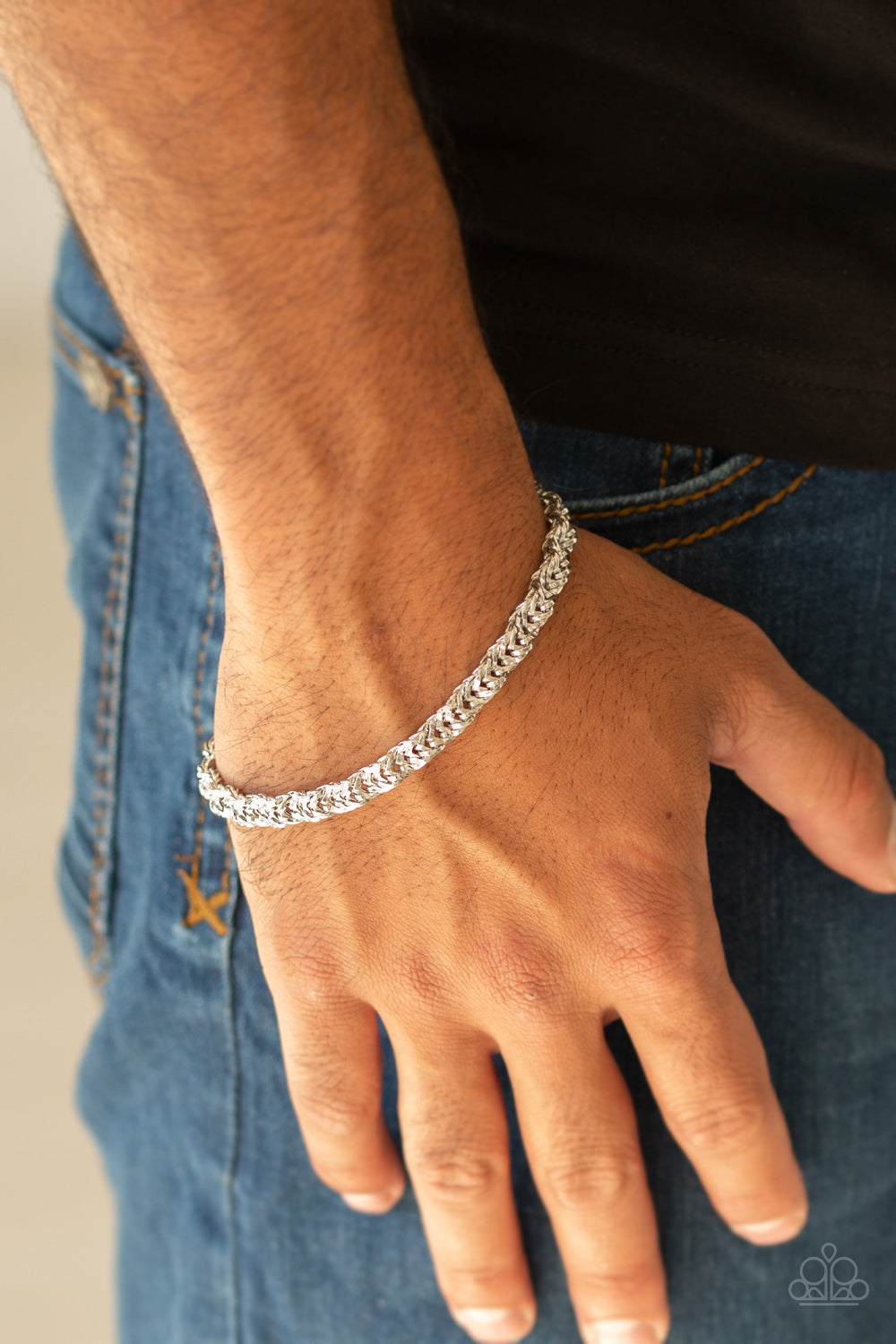 Paparazzi ♥ Fighting Chance - Silver ♥  Mens Bracelet