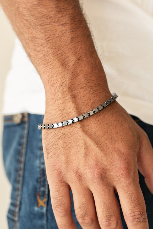 Paparazzi ♥ Boxing Champ - Black ♥ Mens Bracelet