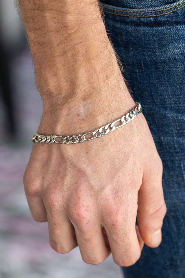 Paparazzi ♥ Roll Call - Silver ♥ Mens Bracelet