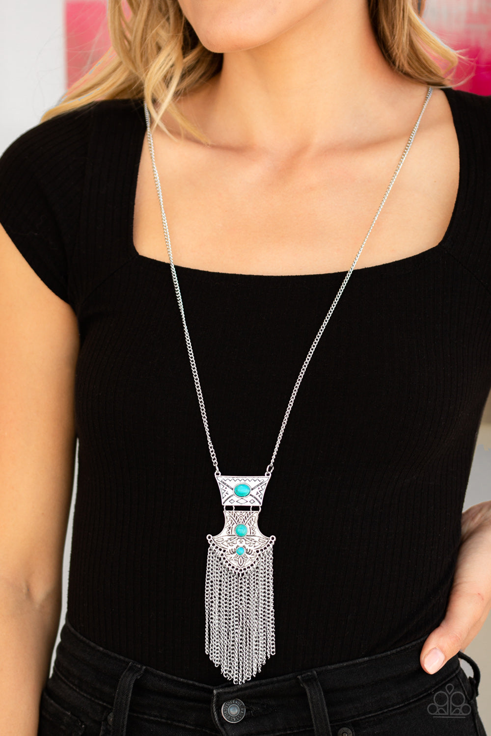 Paparazzi ♥ Totem Tassel - Blue ♥  Necklace