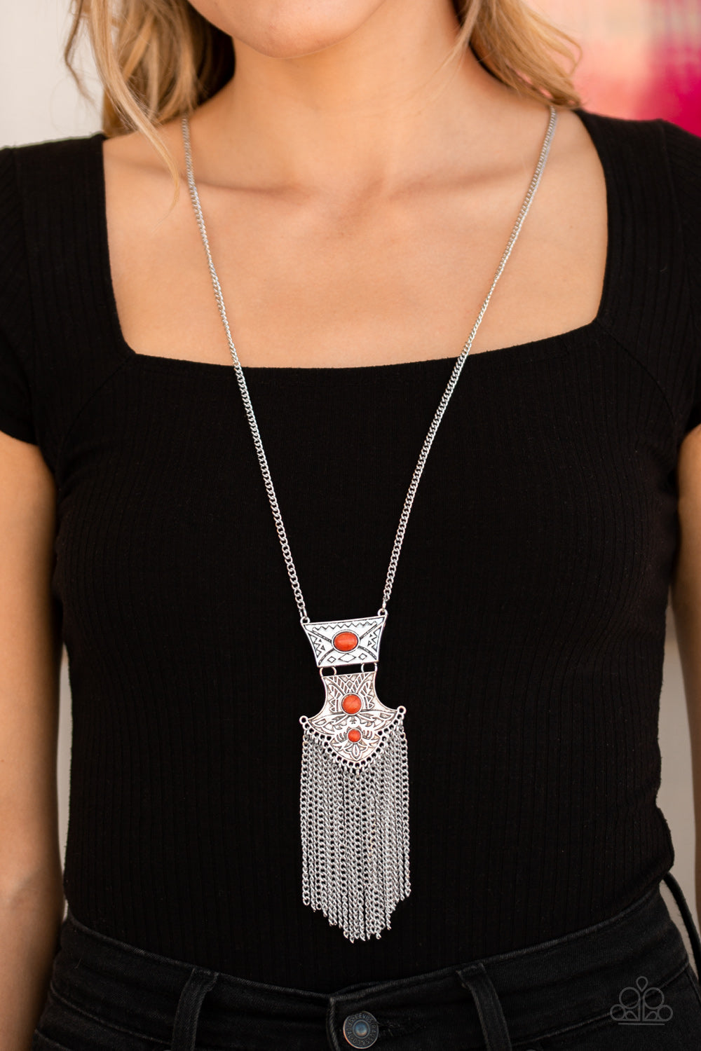 Paparazzi ♥ Totem Tassel - Orange ♥  Necklace