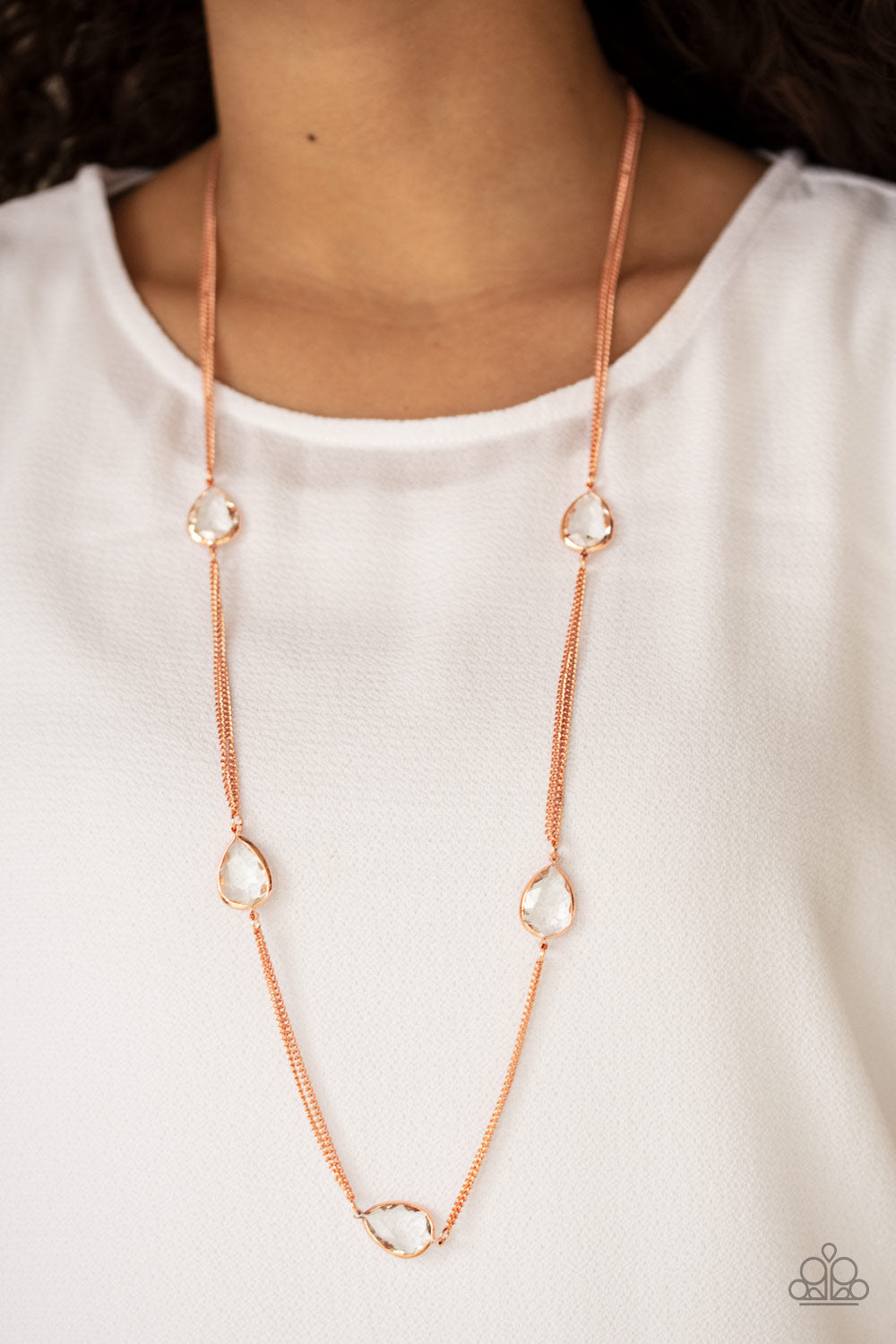Paparazzi ♥ Teardrop Timelessness - Copper ♥  Necklace