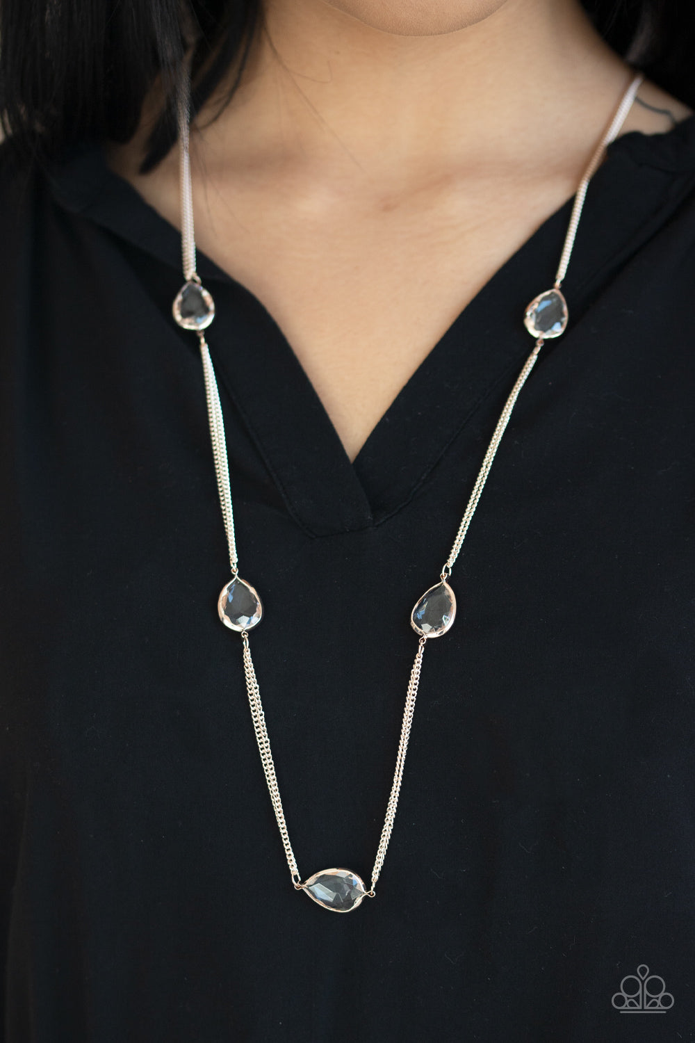 Paparazzi ♥ Teardrop Timelessness - Rose Gold ♥  Necklace