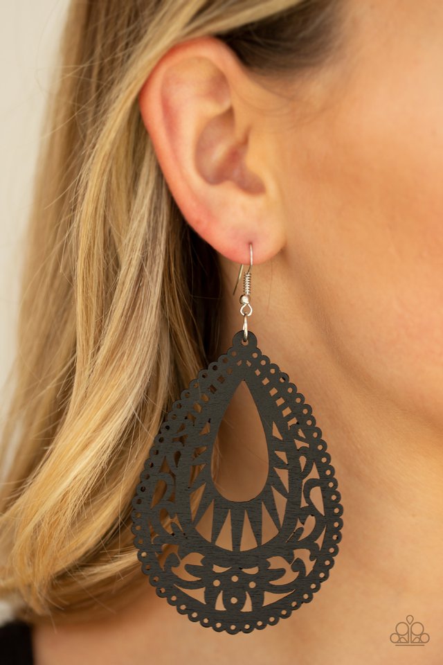 Paparazzi ♥ Zesty Zen - Black ♥ Earrings