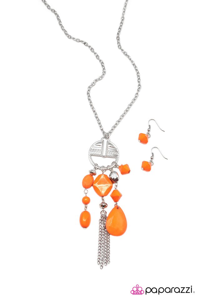 Paparazzi ♥ Just Dropping By - Orange ♥ Necklace
