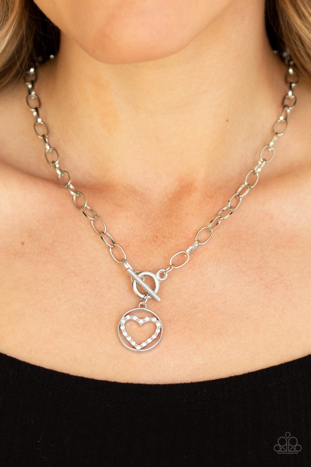 Paparazzi ♥ With My Whole Heart - White ♥ Necklace