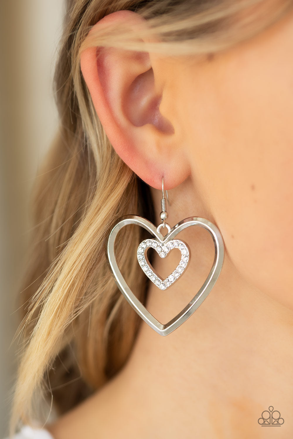 Paparazzi ♥ Heart Candy Couture - White ♥  Earrings